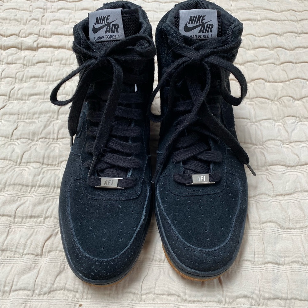 Nike Lunar Force black suede sneaker size 10 - Picture 2 of 5